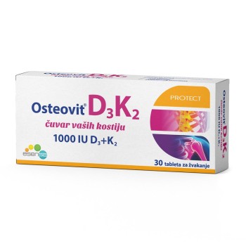 OSTEOVIT D3 1000IU + K2 30 TABLETA ZA ŽVAKANJE OSTEOVIT D3 1000IU + K2 30 TABLETA ZA ŽVAKANJE